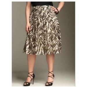 Talbots animal print pleated skirt